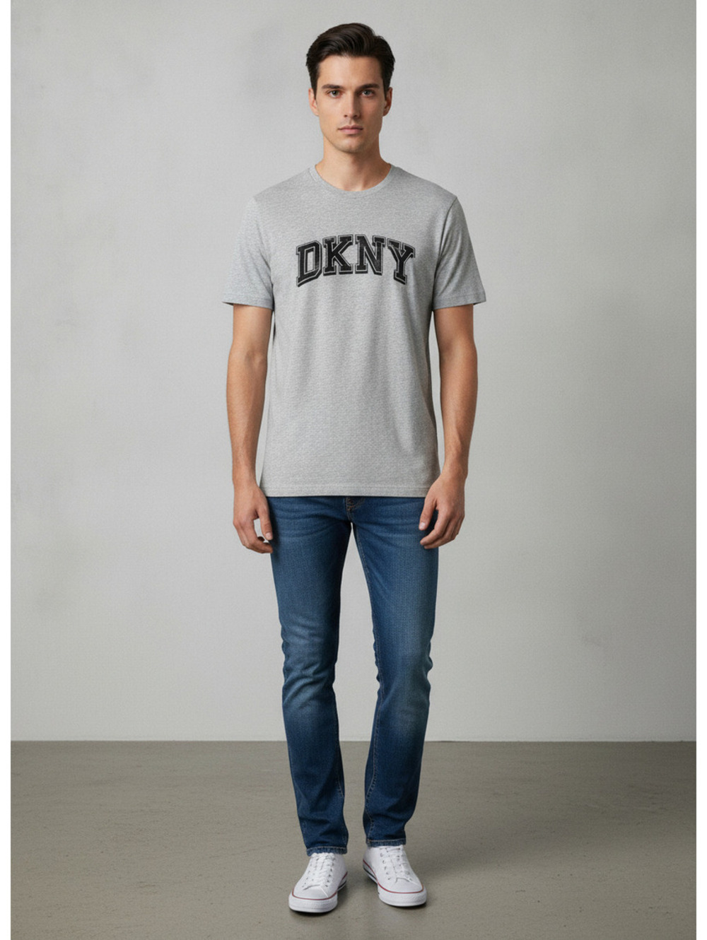 DKNY Men's Grey Logo Graphic T-Shirt XXL